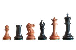 1849 Staunton Original Series 4.4 inches Chess Pieces in Ebony and Antiqued Boxwood