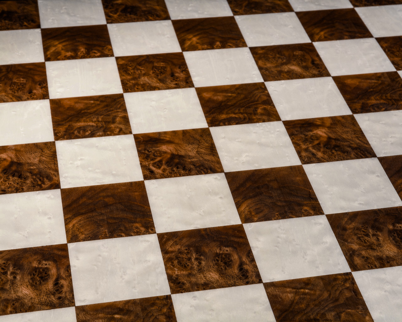 Roma - high-gloss 51 cm, 5 cm Square-Sized Walnut Luxury Chess Board