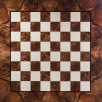 Roma 51 cm high-gloss root of walnut chess board, top view