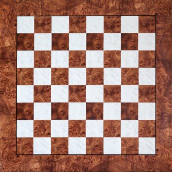 Toscana 60 cm matt root of elm chess board, top view