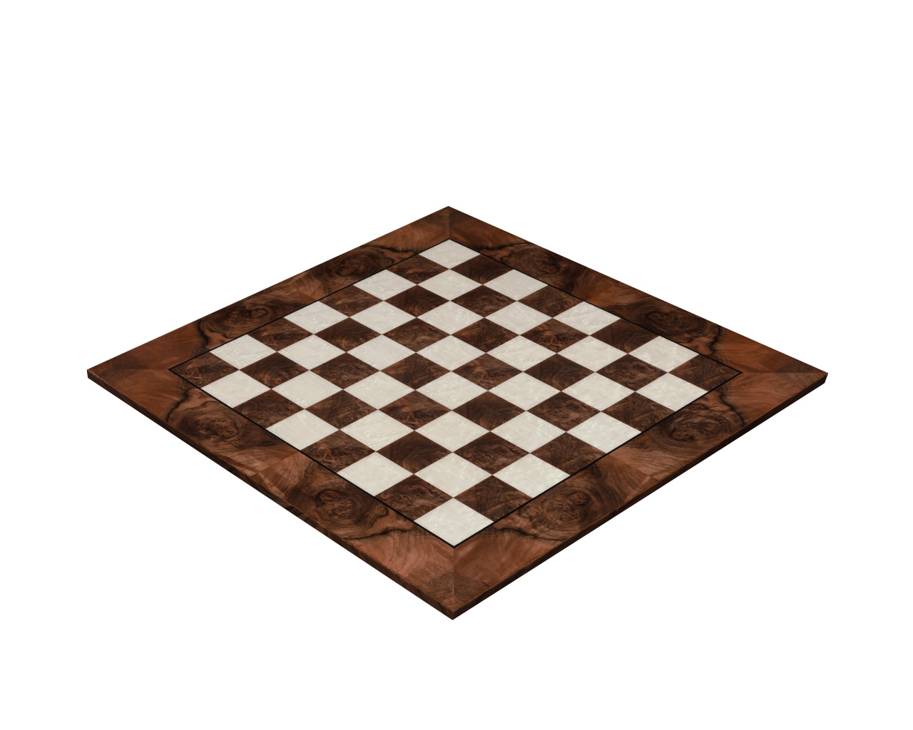 Siena - high-gloss 60 cm, 6 cm Square-Sized Walnut Luxury Chess Board
