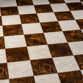 Siena 60 cm high-gloss root of walnut chess board, close-up of the squares