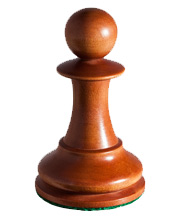 Warm brown antiqued boxwood chess pawn