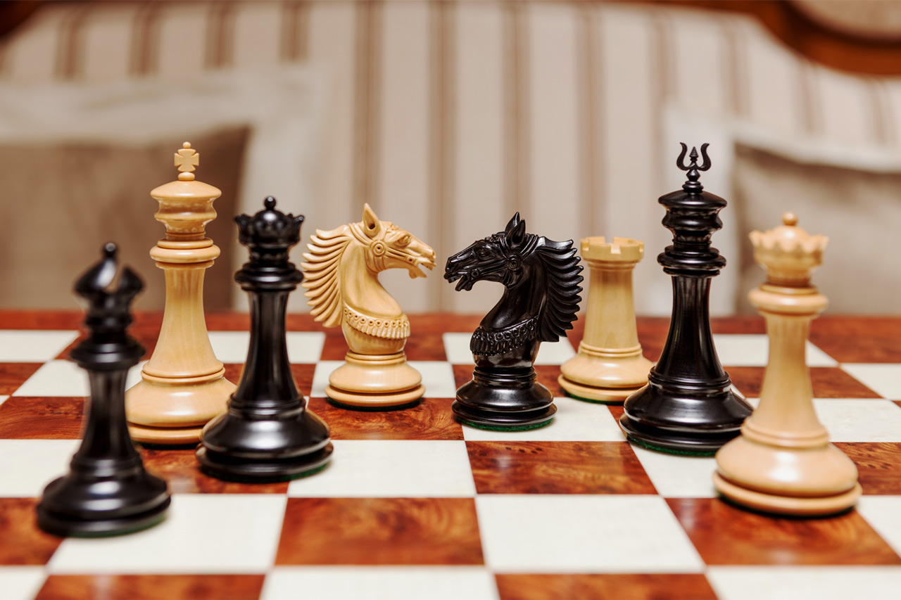 The Apollo Series Chess Pieces in Ebony and Boxwood