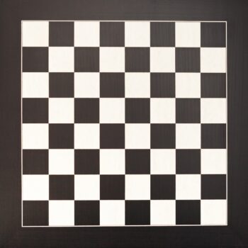 Asturias 60 cm ultra-matt black poplar chess board, top view