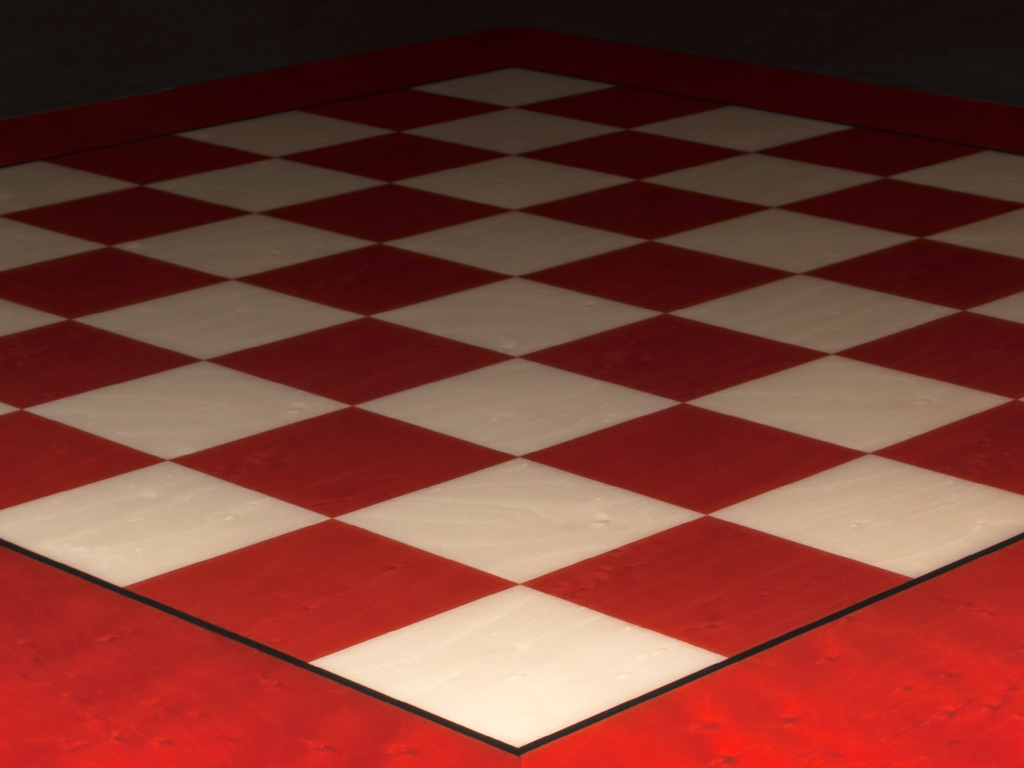 Bologna – 51 cm hand-made Italian Red Erable Luxury Chess Board with 5 cm squares