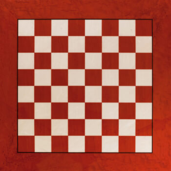 Bologna 51 cm high-gloss red maple chess board, top view