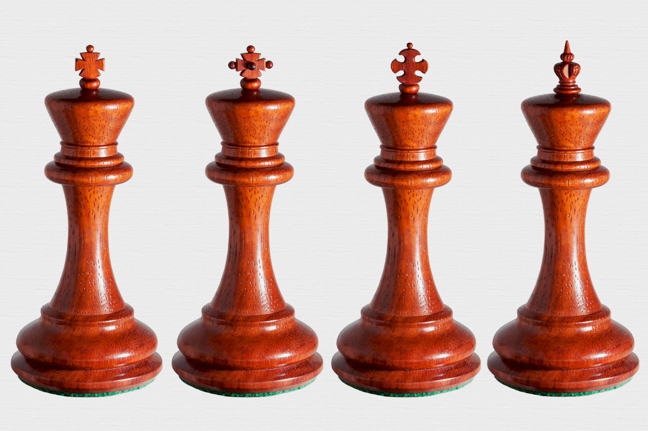 The Chevalier Series - 4 different finials of padauk kings