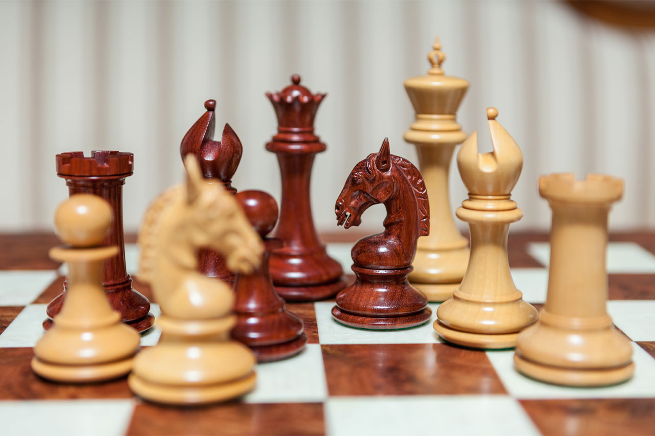 The Chevalier Series 4.4 inches Chessmen in Boxwood and Padauk