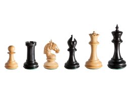 The Chevalier Series 4.4 inch Chess Pieces in Ebony and Boxwood