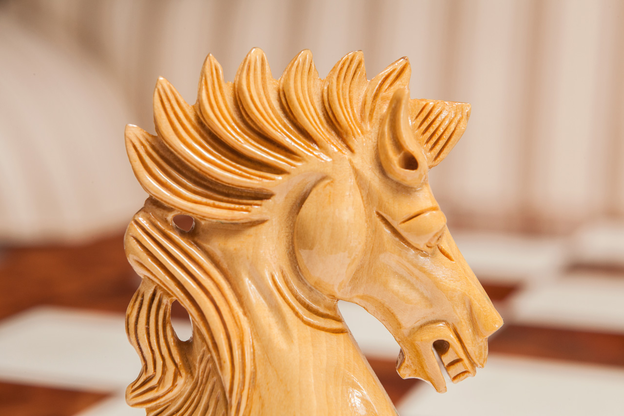Luxury Chess Knight from Dalí Padauk club-size chess set