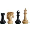 Duke 4.4 inch chess pieces in Lacquered Ebony and Boxwood