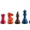 Earl White, Red, Orange, Brown, Steel Blue and Black Earl - 3.75 inch Wooden Chessmen lacquered in many colors