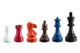 Earl - 3.75 inch Wooden Chessmen lacquered in many colors