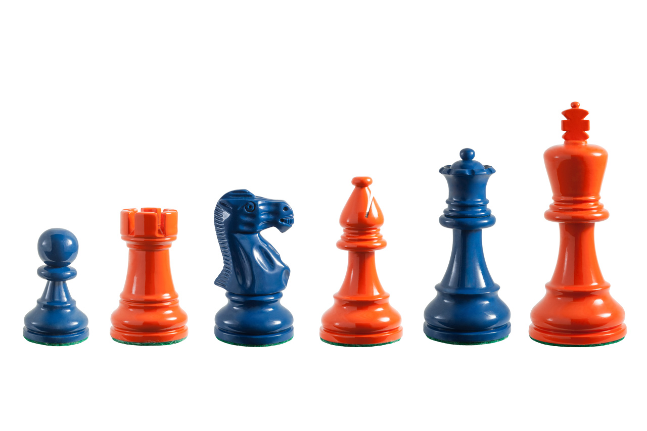 Earl Duo with Steel Blue and Orange chess pieces