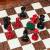 Earl Red and Black chessmen on the 50 cm Cordoba board Black and Red Chess Pieces of the Earl Series Chess Pieces