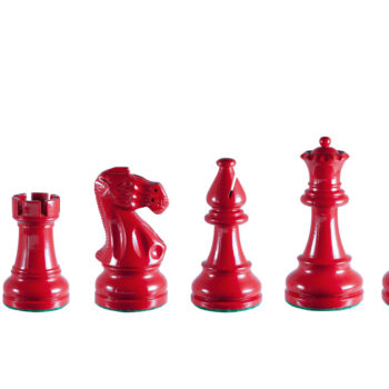 Earl red lacquered boxwood chess pieces