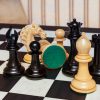 The Florence chess pieces (Ebony and Boxwood) on the 60 cm Asturias board The Florence Series Luxury Chess Pieces in Ebony and Boxwood