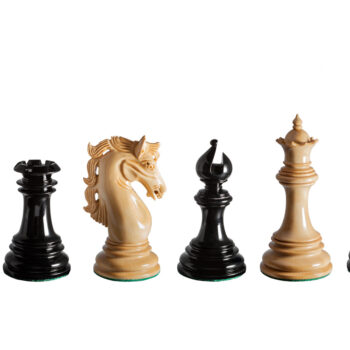 Granada 4.4-inch chess pieces in lacquered ebony and boxwood