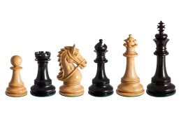 Regal Series 4.4 inches club-size chess pieces in ebony and boxwood