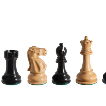 Viking ebony and boxwood chess pieces in a six-piece line-up