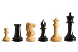 Staunton Evolution Series 4.25 inches Chess Pieces in Lacquered Ebony and Boxwood