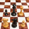 Staunton Evolution 4.25 inch chess pieces in Lacquered Ebony and Boxwood