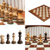 Vesuvius Burnt Pyrography Chess Set with Burnt Boxwood pieces and a Spanish chess board