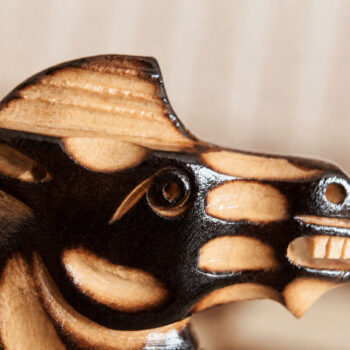 Close-up of a dark Vulcan knight in burnt boxwood