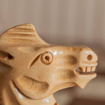 Close-up of a Vulcan knight in natural boxwood